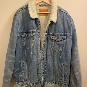 Levi's Light Blue Denim Jacket with Sherpa Lining